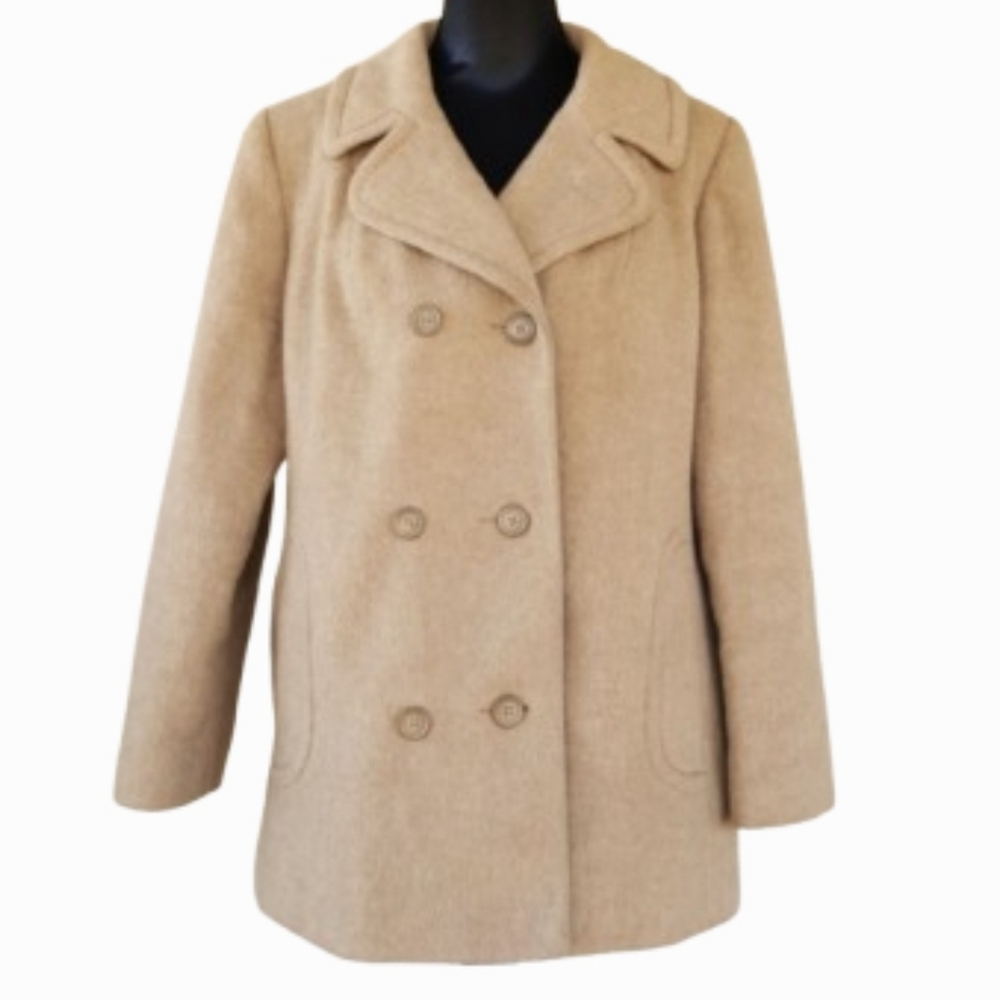 Wool Mohair Blend Camel Coat VTG Sears The Fashion Place (M-L)